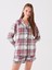 Lcw Dream Gömlek Yaka Ekose Uzun Kollu Kadın Şortlu Pijama Takımı 1