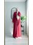 Abaya Ferace Çıtçıtlı Uzun Abaya Kap Kuşaklı Krep Abaya 1