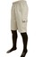 Krem Erkek Rahat Kesim Beli Lastikli Komando Cepli Gabardin Bermuda Şort EDY307K 1