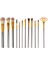 Professional Makeup Brush Champagne Serisi 12'Li Makyaj Fırça Seti 3