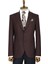 Slim Fit Desensiz Geniş Yaka Bordo Erkek Yün Ceket - Wessi 1