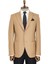 Slim Fit Desensiz Geniş Yaka Taba Erkek Yün Ceket - Wessi 1