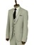 Tek Düğmeli Slim Fit Gri Yelekli Erkek Takım Elbise - Wessi 4