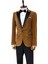 Leopar Desenli Slim Fit Dik Yaka Sarı Erkek Balo Ceket - Wessi 3