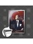 Mustafa Kemal Atatürk Elinde Tesbih Türk Bayrağı Karizma Çerçeveli Dikey Kanvas Tablo 4