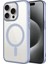 Apple iPhone 15 Pro Uyumlu Wireless Şarj Özellikli Sert Pc Zore Mat Riksos Magsafe Kapak-Gri 2