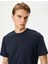 Basic Tişört Bisiklet Yaka Kısa Kollu - Koton - 4SAM10281HK - Lacivert - M 2