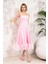 Askılı Tasarım Pembe Abiye Elbise 10