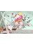 Çiçekler Kelebekler Desen Unicorn Çocuk Odası Duvar Kağıdı 3