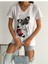 Kadın Yeni Sezon %100 Pamuk Kelebekler Desenli Işlemeli T-Shirt 3