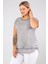 Etek Ucu Şifon Yağ Yıkamalı Tshirt-Acık Gri 3