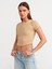 30938 Düğme Detaylı Crop Top-Bej 1