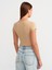 30938 Düğme Detaylı Crop Top-Bej 2