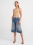 71499 Bol Kesim Uzun Denim Kapri-Mavi 1