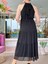 Halter Yaka Ponponlu Şifon Elbise Siyah - 38 2