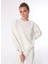 Bisiklet Yaka Bej Kadın Sweatshırt DT10746 1