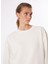 Bisiklet Yaka Bej Kadın Sweatshırt DT10746 5
