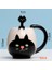 12 Oz Kedi Kupa ve Kaşık, Kedi Kupa, Süt Için Sevimli Hayvan Kupa, Kahve, Içme Suyu | Kupalar (Siyah) (Yurt Dışından) 3
