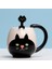 12 Oz Kedi Kupa ve Kaşık, Kedi Kupa, Süt Için Sevimli Hayvan Kupa, Kahve, Içme Suyu | Kupalar (Siyah) (Yurt Dışından) 4
