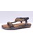 24Y152-17 Kadın Taşlı Comfort Sandalet Gri 1