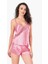 Beruflic Koyu Pembe Saten Babydoll Şort Takımı 2