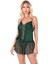 Beruflic Koyu Yeşil Saten Babydoll Şort Takımı 1