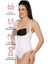 Beyaz Emay 2076 Göğüsü Açık String Body Korse 3