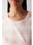 Peach Gingham Şortlu Pijama Takımı 3