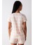 Peach Gingham Şortlu Pijama Takımı 4