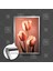 Pembe Lale Pink Tulip Çiçek Doğa Dekoratif Çerçeveli Dikey Kanvas Tablo 4