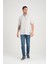 Zarf Yaka Detaylı Çizgili Oversize T-Shirt - Mint Yesili 3