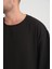Bisiklet Yaka Fakir Kol Oversize Kısa Kol T-Shirt - Siyah 2