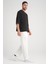 Bisiklet Yaka Fakir Kol Oversize Kısa Kol T-Shirt - Siyah 4