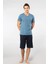 V Yaka T-Shirt ve Cepli Bermuda Şort Takım, %50 Pamuk %50 Modal 1