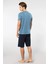 V Yaka T-Shirt ve Cepli Bermuda Şort Takım, %50 Pamuk %50 Modal 4