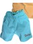 Kız Bebek Minnie Nakış Işlemeli Yazı Baskılı Mavi Şortlu Takım 3