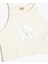 Crop Atlet Halter Yaka Yıldız Baskılı Pamuklu 3