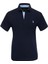 Erkek Triko Polo Yakalı Garnili Lacivert T-Shirt 1