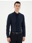 Erkek Lacivert Slim Fit Uzun Kollu Basic Gömlek 50285562-VR033 3
