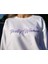 Oversize Beyaz Renk Lila Rengi Nakışlı Kadın Sweatshirt 4