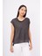 Magenta Blouse Düşük Kol Bluz - Antrasit Melanj 2
