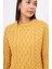 DENIZ CABLE PULLOVER Saç Örgülü Bisiklet Yaka Unisex Triko Kazak - Sarı 3