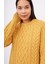 DENIZ CABLE PULLOVER Saç Örgülü Bisiklet Yaka Unisex Triko Kazak - Sarı 4
