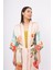 Summer Tıme Long Kimono Yaz Desenleri Baskılı 125 cm Uzun Saten Kadın Kimono - Çok Renkli 2