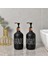 ELLER13 Tarzı Sabunluk Şişe Mat Siyah Mutfak Doldurulabilir Eller Yemekleri Basın Şişe Bambu Ahşap Pompa Banyo Depolama Şişesi 500 ml (Yurt Dışından) 5