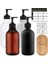Kahverengi Tarzı 500 ml Sabunluk Banyo Şişe Tepsisi Doldurulabilir Şampuan Duş Jeli Kabı Boş Şişe ve Etiketler (Yurt Dışından) 2