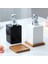 B Tarzı 320ML Seramik Duş Jeli Şişesi Seramik Banyo Aksesuarları Seti El Dezenfektanı Şişesi Sıvı Sabunluk Ahşap Tepsi ile (Yurt Dışından) 5