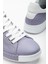 Analin Shoes Kadın Deri Bağcıklı Spor Ayakkabı 2644 Babet  Lavender Grey/beyaz 38 4