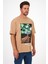 Erkek Bisiklet Yaka Hawaıı Baskılı T-shirt 7021 2
