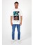 Erkek Bisiklet Yaka Hawaıı Baskılı T-shirt 7021 5